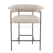Neues Design minimalistischer weißer Stoff Armlehnenstuhl Stuhl Stuhl